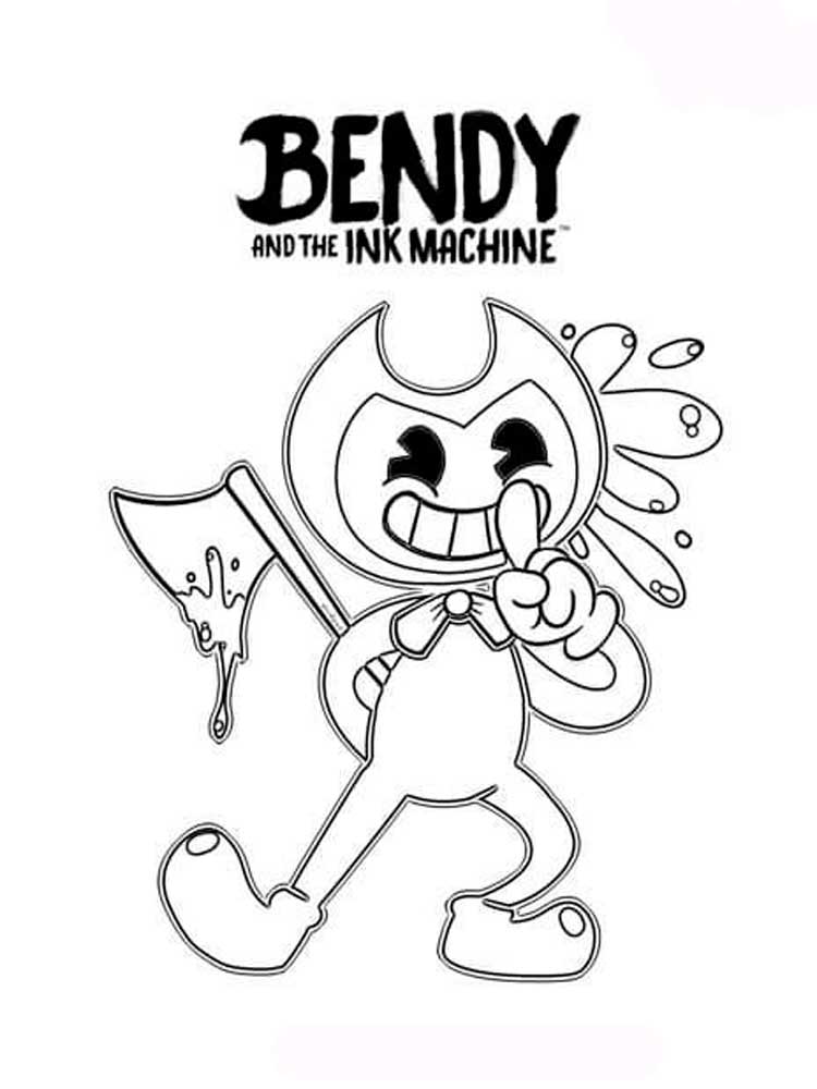 Bendy with her secret astonishment Coloring Page