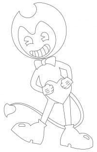 Bendy prepared a heart for someone Coloring Pages