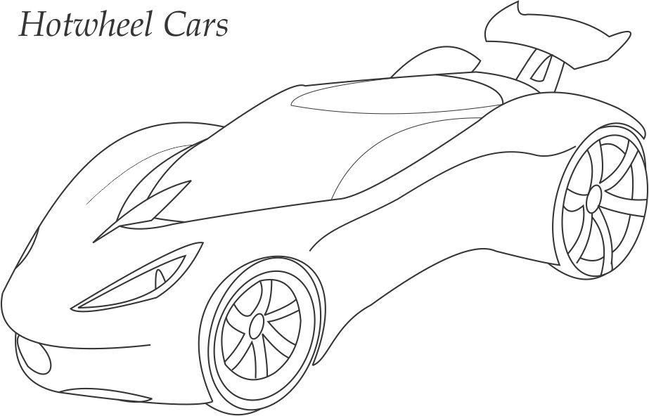 Drawing Hot Wheels Simple Car Outline Coloring Pages