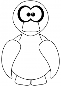 Funny Canard duck has black round eyes Coloring Pages