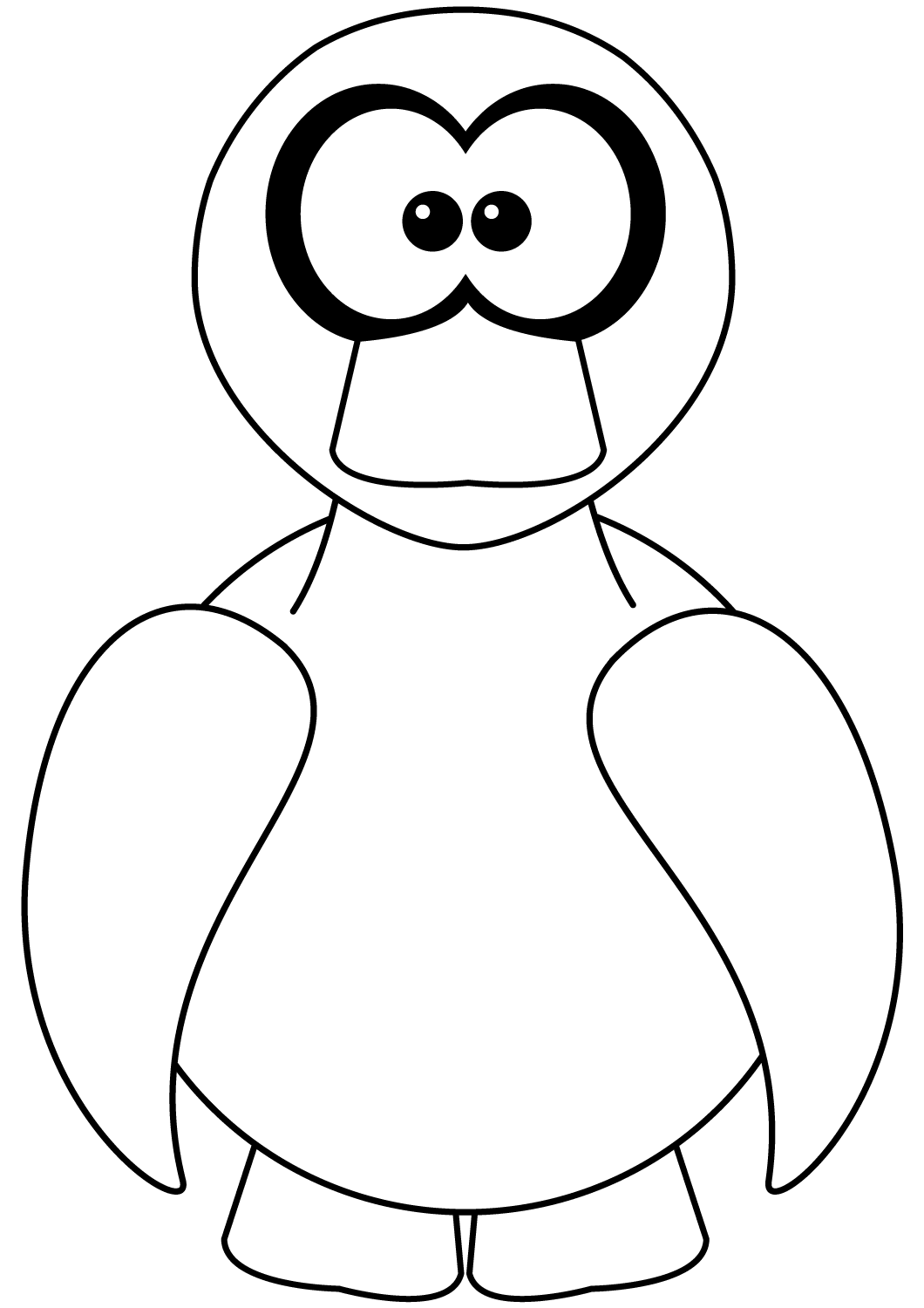 Funny Canard duck has black round eyes Coloring Pages