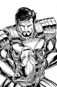 Tony Stark takes off his armor cap Coloring Page