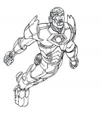 Iron man fly up to the sky Coloring Page
