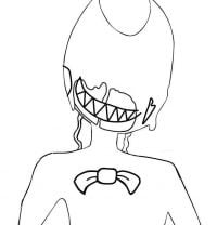 Cute Ink Bendy smiles from Bendy and the Ink machine games Coloring Pages