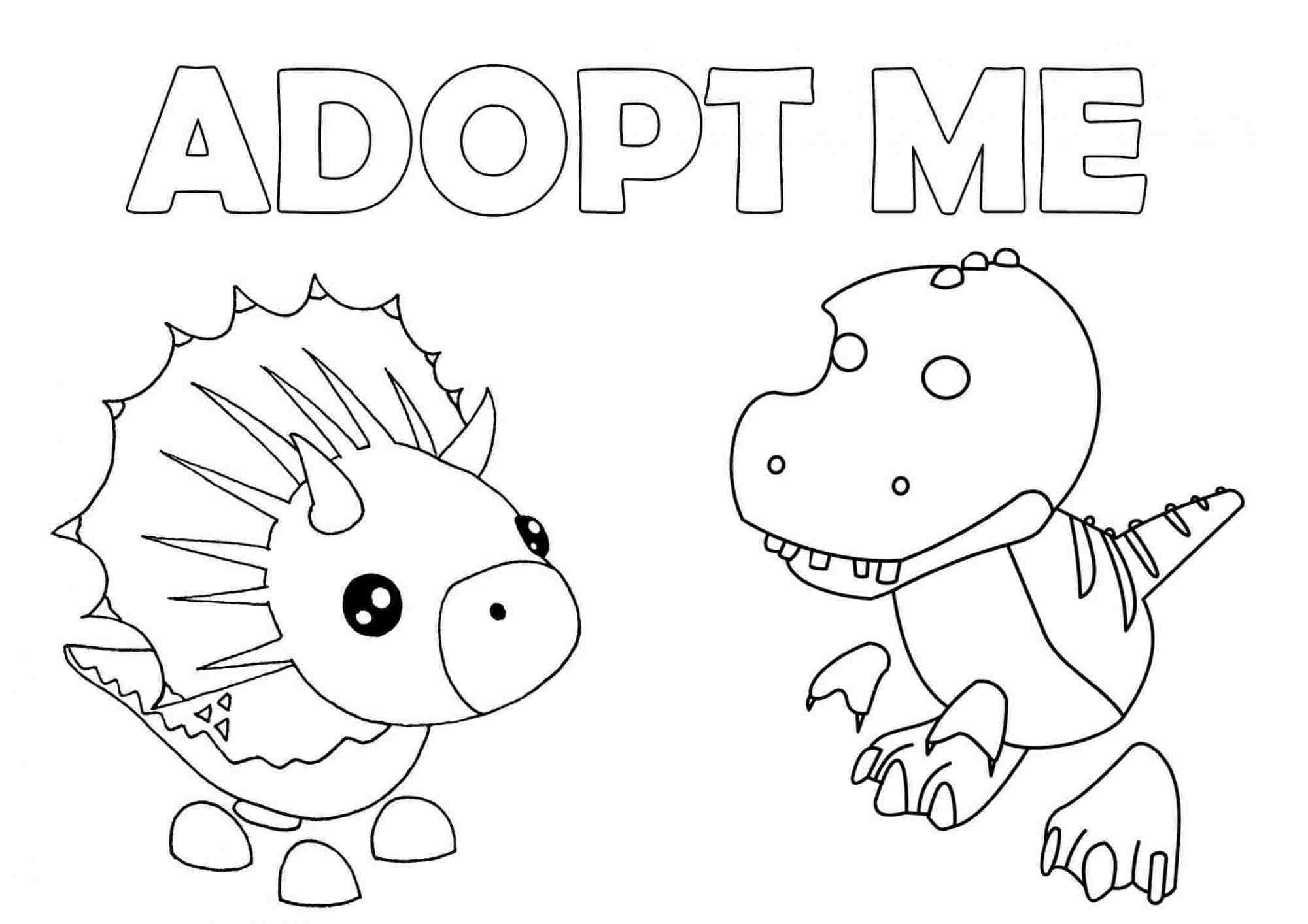 Cute Dinosaurs from Adopt me Coloring Pages   Adopt me Coloring ...
