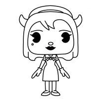 Baby Alice the Angel from Bendy and the Ink machine Coloring Page