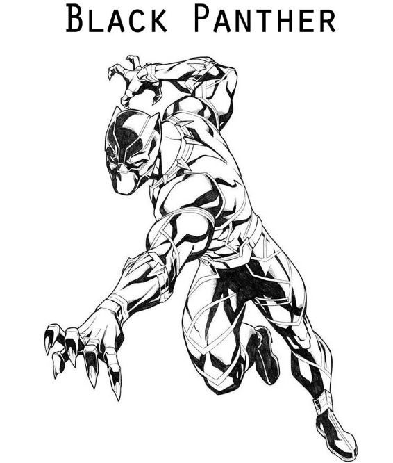 Black Panther runs like a panther Coloring Pages