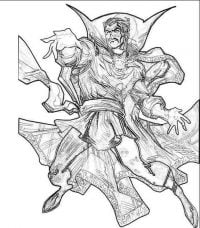 Detailed Dr. Strange with his crippled hand from the Avengers Coloring Pages