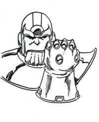 Disney Thanos shows his Infinity Gauntlet from Avengers Coloring Pages