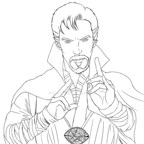 Doctor Strange And Time Stone Coloring Pages