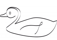 Drawing duck swimming in the pond Coloring Pages