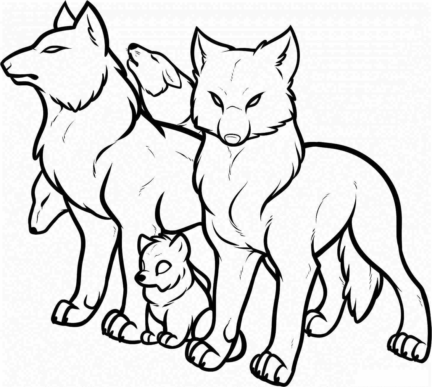 How To Draw A Pack Of Wolves Coloring Pages