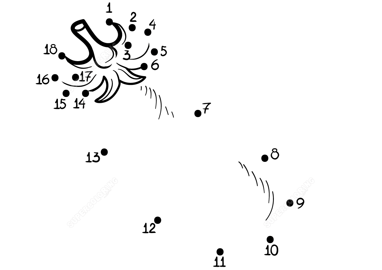 Punkt-zu-Punkt-Zeichnung einer einfachen Aubergine aus „Punkte verbinden“.