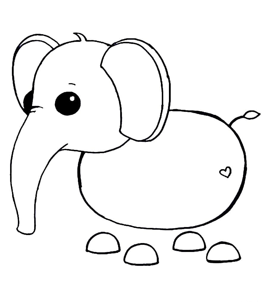 Rideable Elephant from Adopt me Coloring Pages