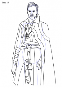 How to draw Doctor Strange from Avengers step by step Coloring Pages