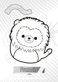 Cute Francis the Lion from Squishmallow Squad Coloring Pages