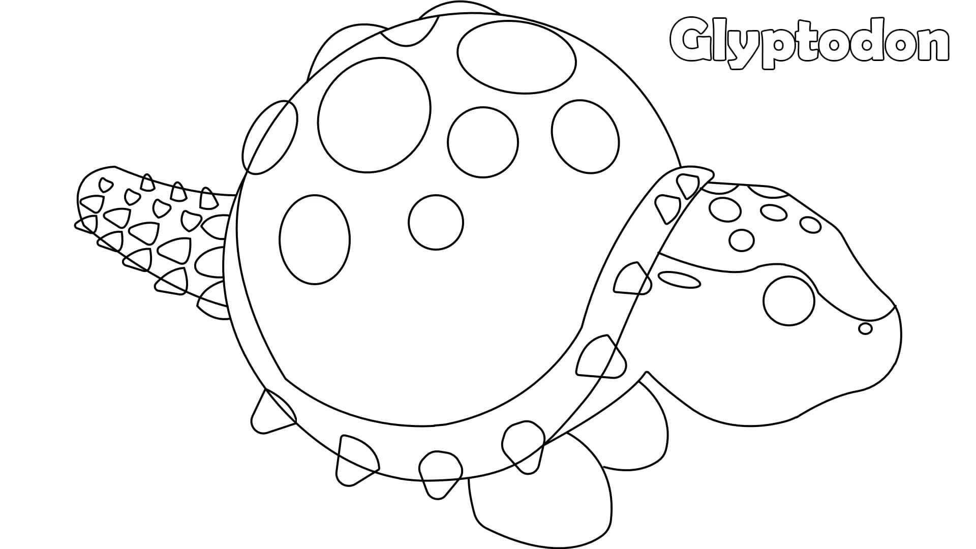 Adopt Me Glyptodon Has Spikes On The Shell Edge And The Tail Coloring Pages