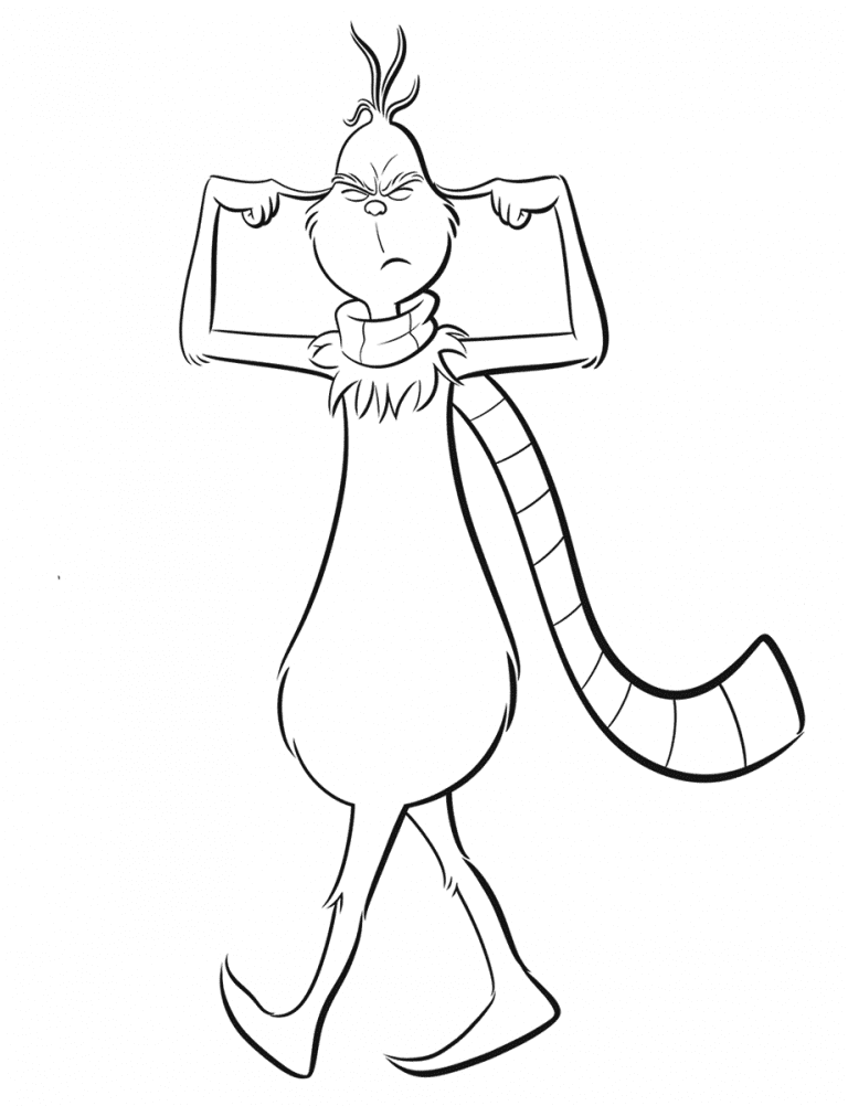 Grinch Closes His Eyes And Covers His Ears Coloring Pages Grinch Coloring Pages Coloring 