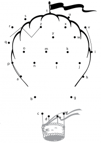 Dot-to-dot Hot air balloon for kids Coloring Pages