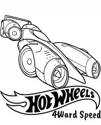 4ward Speed ​​nella versione con ruote ad alta velocità dalla pagina da colorare del Team Hot Wheels