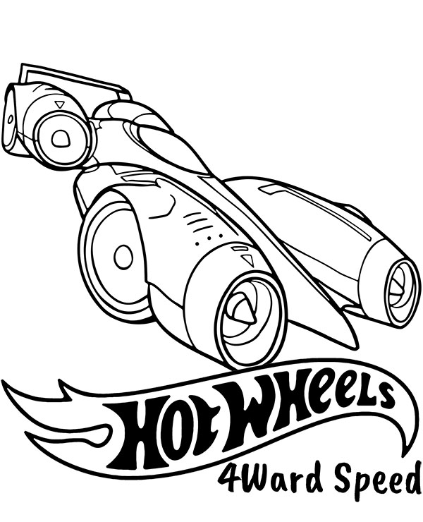4ward Speed ​​in High Speed ​​Wheels Version von Team Hot Wheels Coloring Page