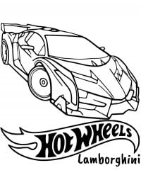 Emblema Lamborghini Veneno na frente da Hot Wheels City Speed ​​Team Coloring Page