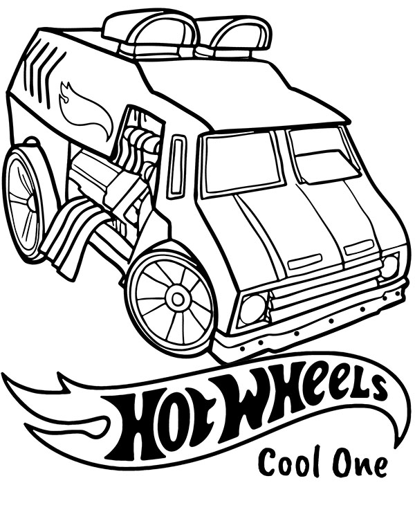 Hot Wheels A Modified Ice Cream Van Cool One Coloring Pages
