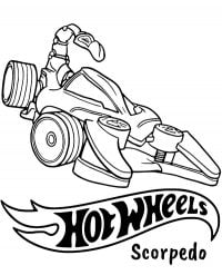 Hot Wheels Scorpedo basato su una pagina da colorare di Scorpione