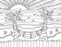 Relaxed in the sunset Coloring Pages