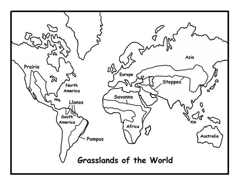 La carte interactive des principales prairies du monde à partir de la carte du monde
