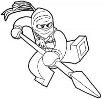 Unagami from Ninjago uses spear to fight enemies Coloring Page