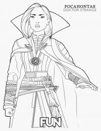Clea from Doctor Strange movie wears a powerful stone Coloring Pages