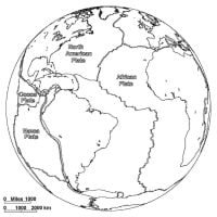 Major Tectonic Plates and Their Approximate Direction of Movement Coloring Pages