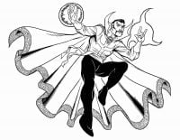 Dr. Strange jumps up and uses magical spells Coloring Page