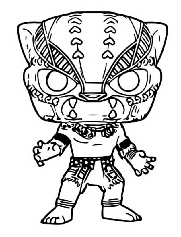Black Panther wears Wakanda clothes Coloring Page