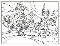 Residents of Whoville prays for Christmas Coloring Pages