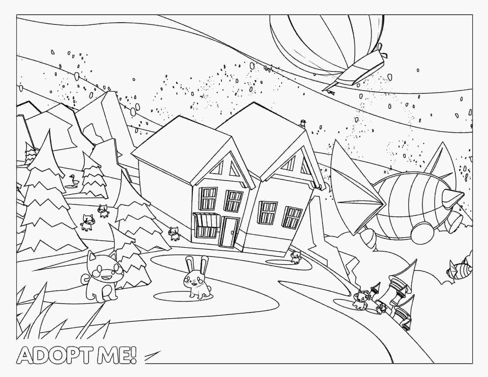 Animals join in the camping night from Adopt me Coloring Pages