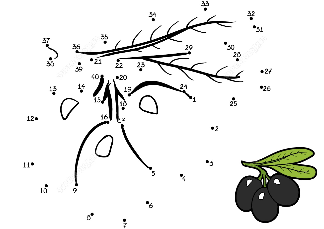A bunch of olives dot-to-dot Coloring Pages