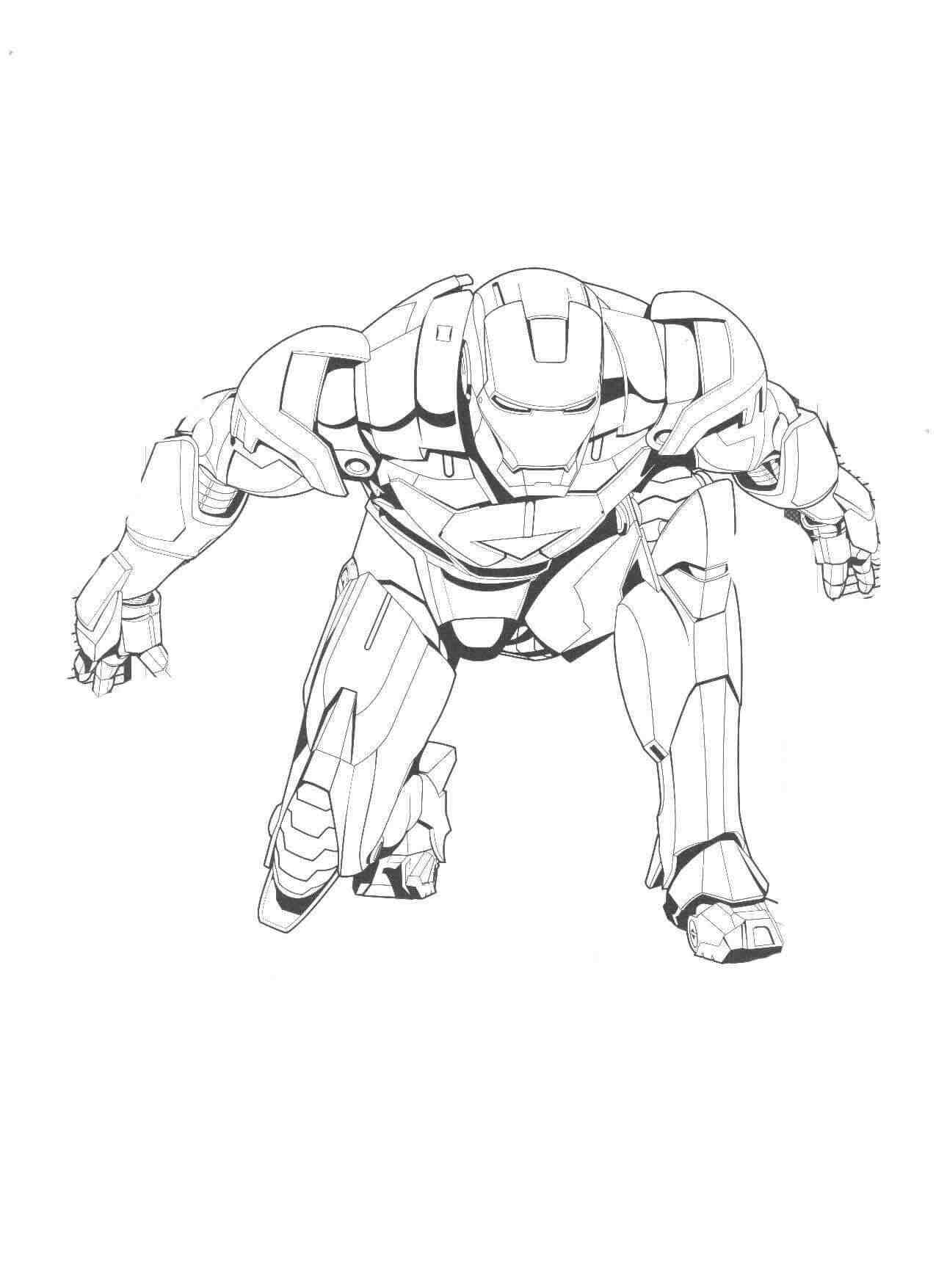Superhero Iron Man On The Start Prepares To Run Toward Coloring Pages 