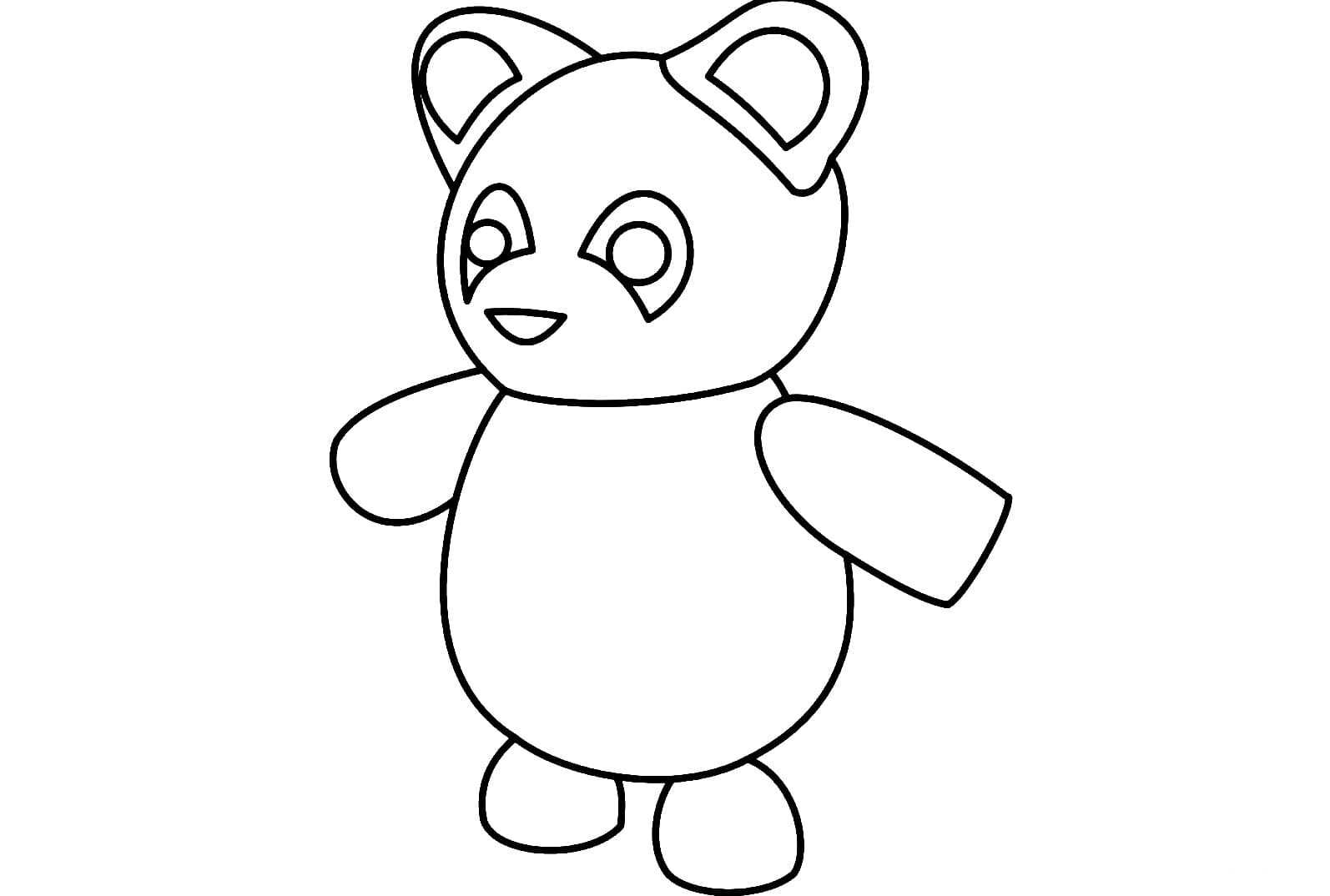 Panda from Adopt me follows the same structure as Panda bear Coloring Page