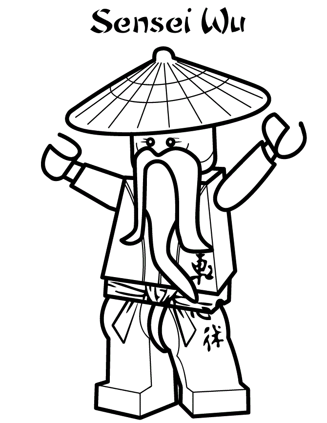 Sensei Wu from Ninjago encourages his student Coloring Page