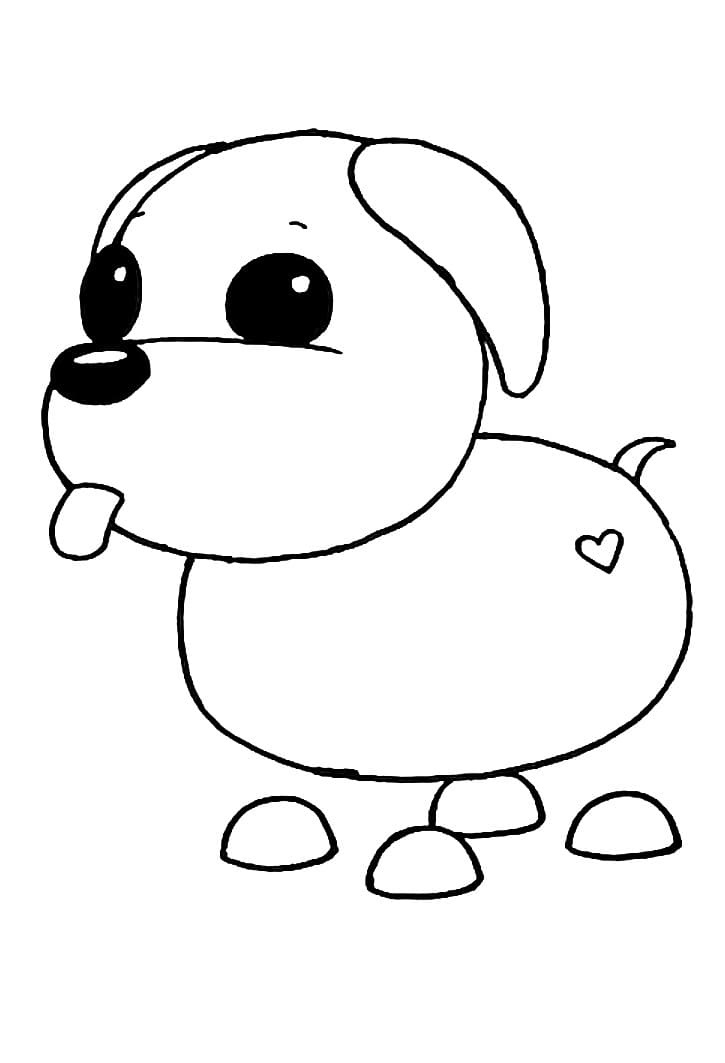 The Neon version of the Puppy Dog glows on its ears, tail, and paws from Adopt me Coloring Pages