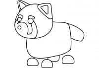 The Red Panda in Adopt me has triangular-shaped ears and some stripes on its face and its tail Coloring Pages