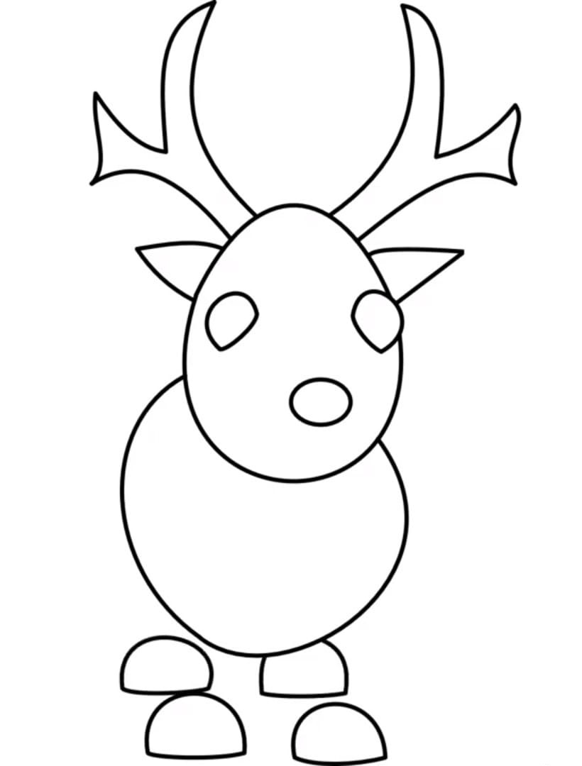 The Reindeer from Christmas event in Adopt me Coloring Page
