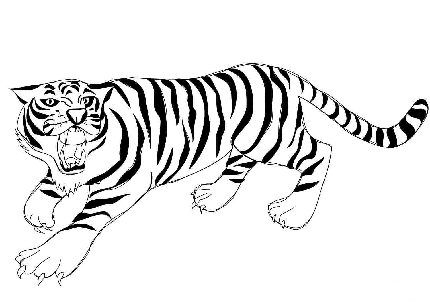 The Tiger Looks So Ferocious Coloring Pages