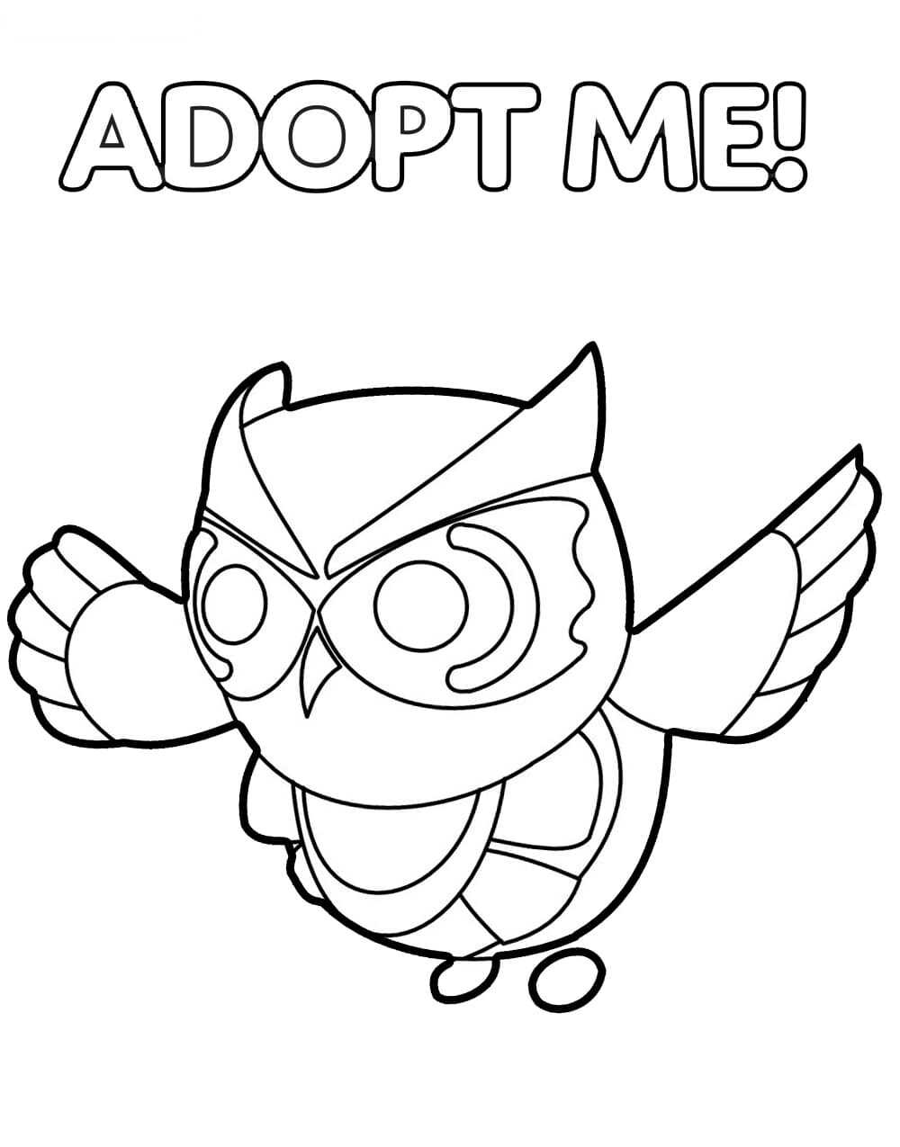 Snow Owl From Adopt Me Floats Up And Down And Flaps Its Wings Coloring Pages Adopt Me Coloring Pages Coloring Pages For Kids And Adults