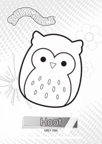 Hoot the Grew Owl from Squishmallow Original Squad Coloring Page