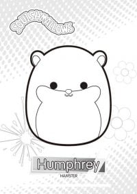 Desenho para colorir de Cuddly Humphrey, o Hamster de Squishmallow