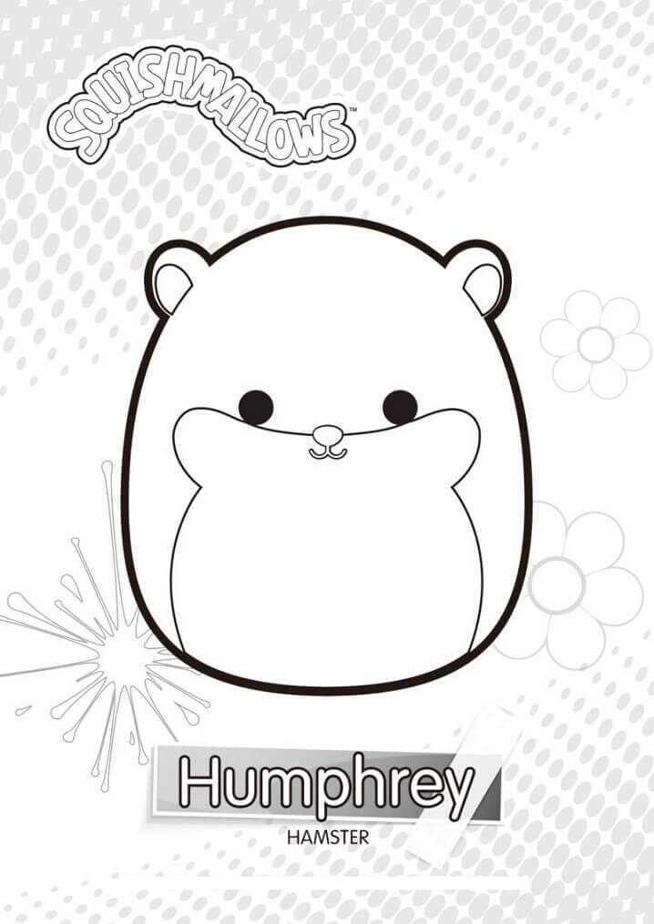 Cuddly Humphrey The Hamster From Squishmallow Coloring Pages