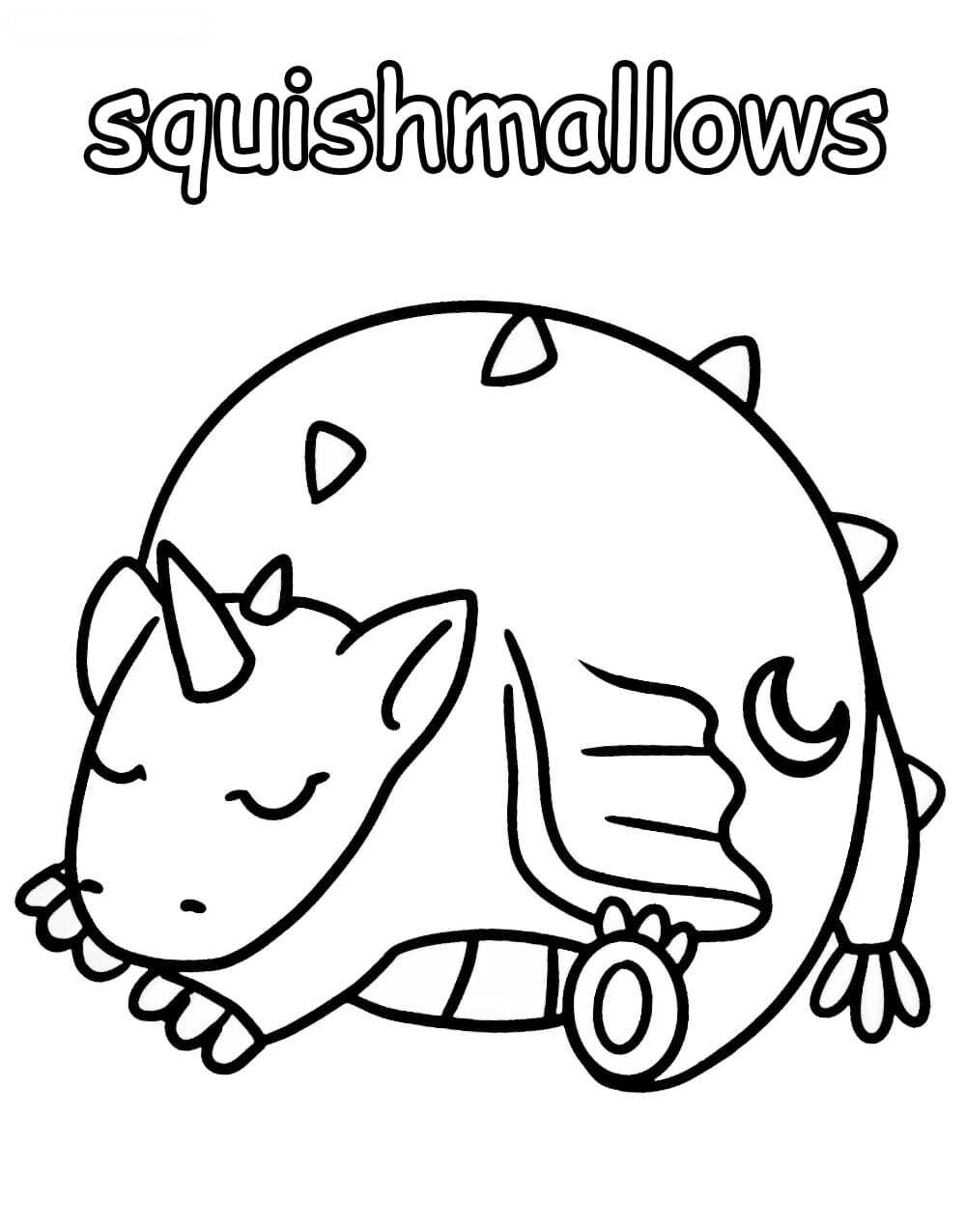 Big Squishmallow Unicorn Sleeping Coloring Pages Squishmallow 